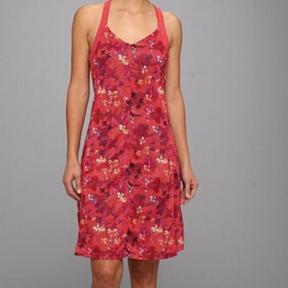 Kuhl Geranium Floral Java Cross Back Athletic Summer Dress Size Medium EUC - Picture 1 of 7